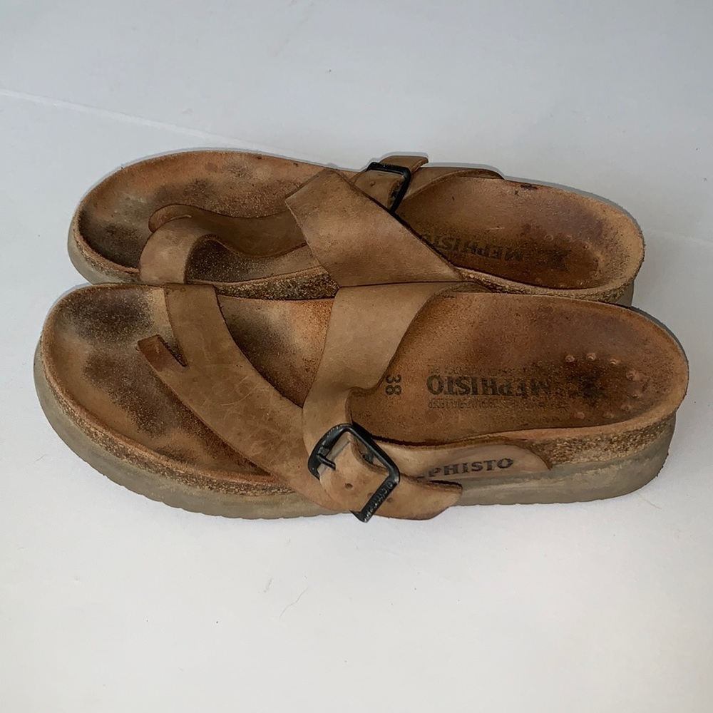 Mephisto Brown Leather Sandals Size 38